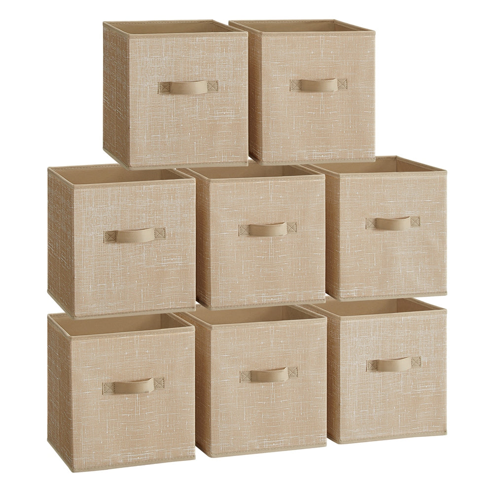 Set of 8 Foldable Storage Cubes - Sand Beige / S(10.2''L x 10.2''W x 11''H )