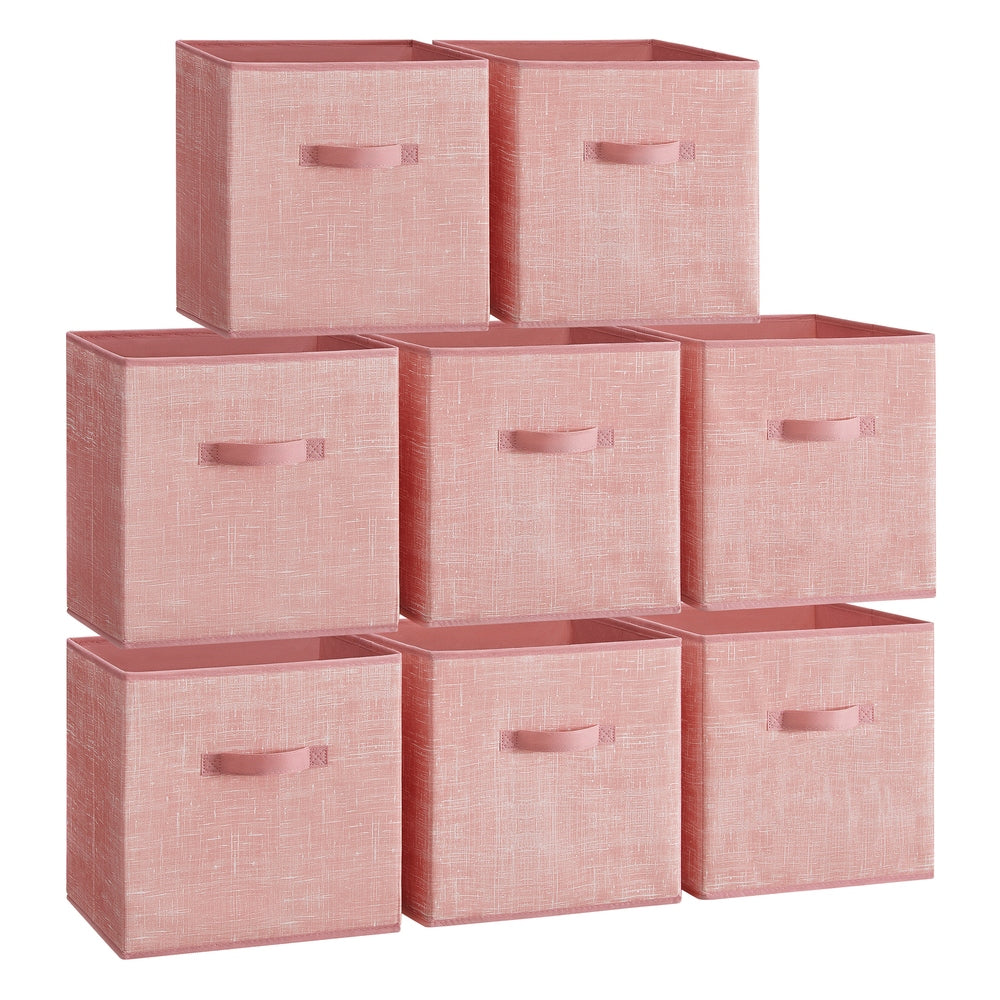 Set of 8 Foldable Storage Cubes - Jelly Pink / L (13''L x 13''W x 13''H）
