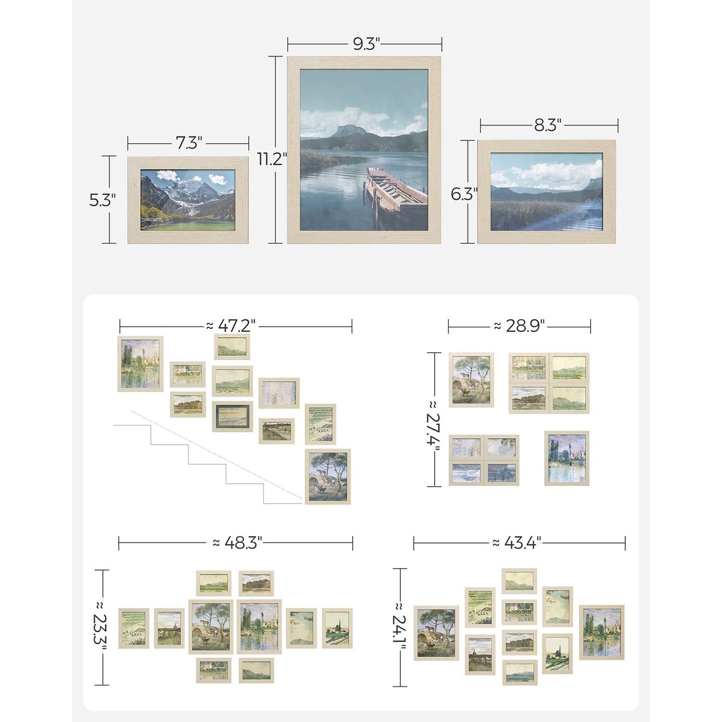 Collage Picture Frames, Set of 10