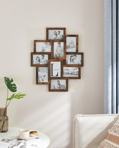 Collage Picture Frames, 4 x 6 Inches for 10 Photos, Assembly Required, Collage Multiple Photos, Glass Front
