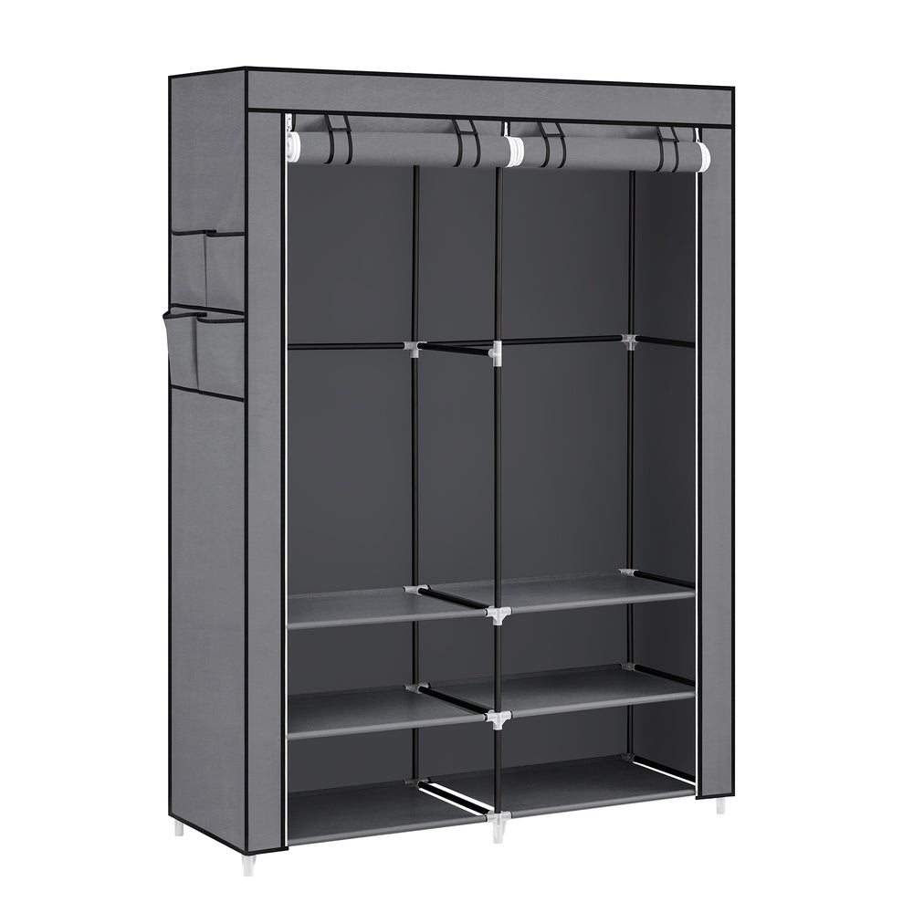 Portable Closet Wardrobe with Shoe Rack and Cover - image 1
