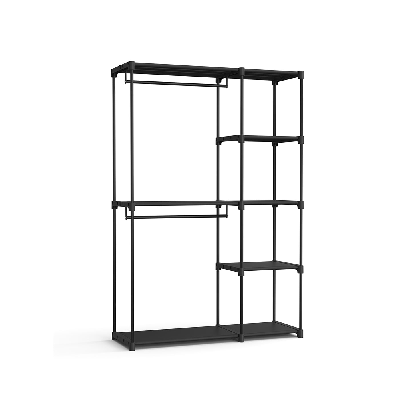 Kleiderschrank offen mit Kleiderstangen 43 x 124 x 182 cm schwarz