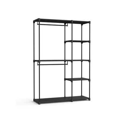 Kleiderschrank offen mit Kleiderstangen 43 x 124 x 182 cm schwarz