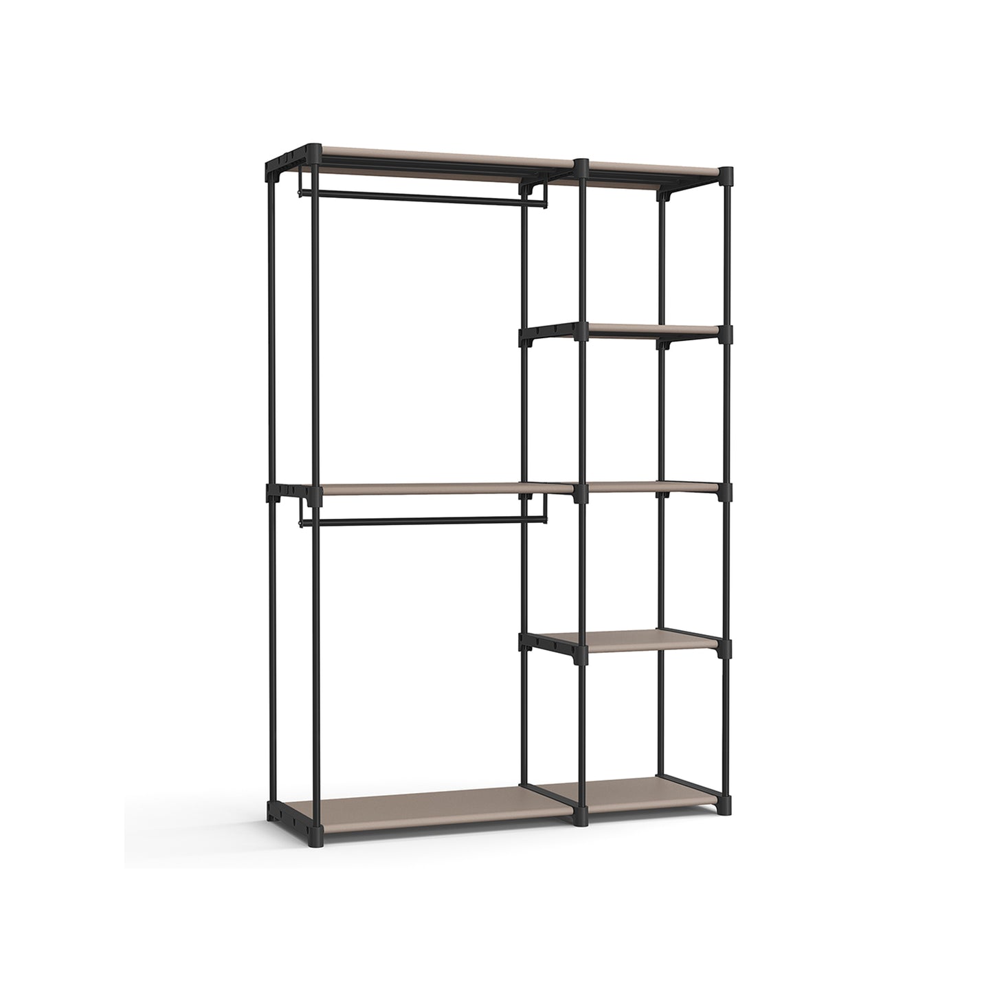Kleiderschrank offen mit Kleiderstangen 43 x 124 x 182 cm schwarz