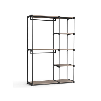 Kleiderschrank offen mit Kleiderstangen 43 x 124 x 182 cm schwarz