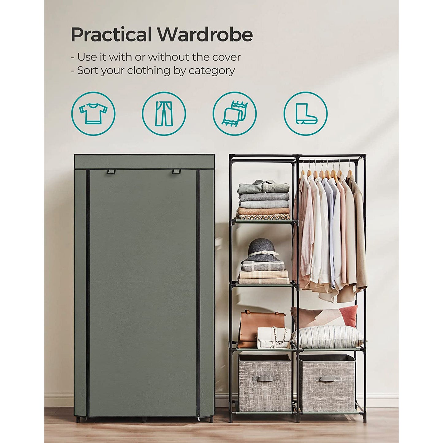 Large Capacity Wardrobe Closet Organizer with 6 Shelves - image 9