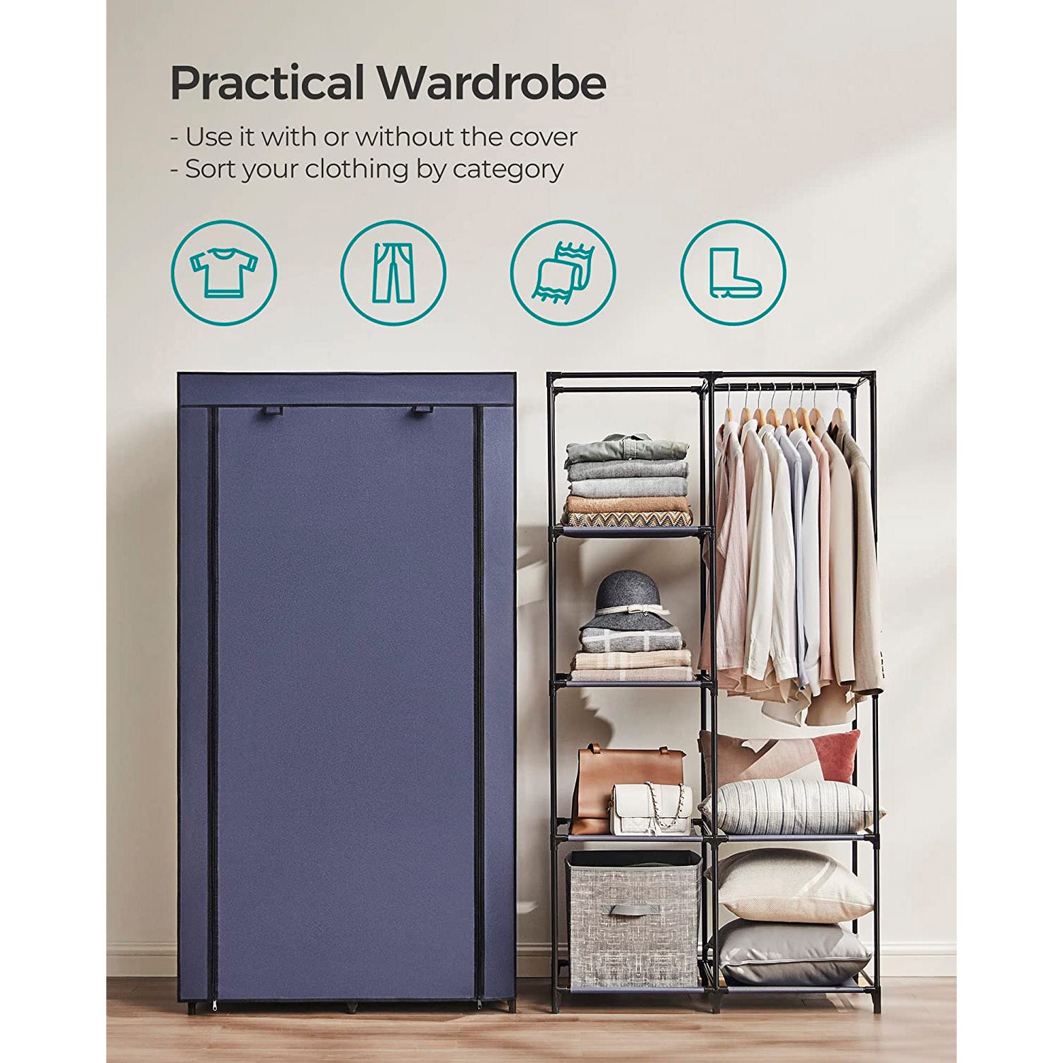 Large Capacity Wardrobe Closet Organizer with 6 Shelves - image 13