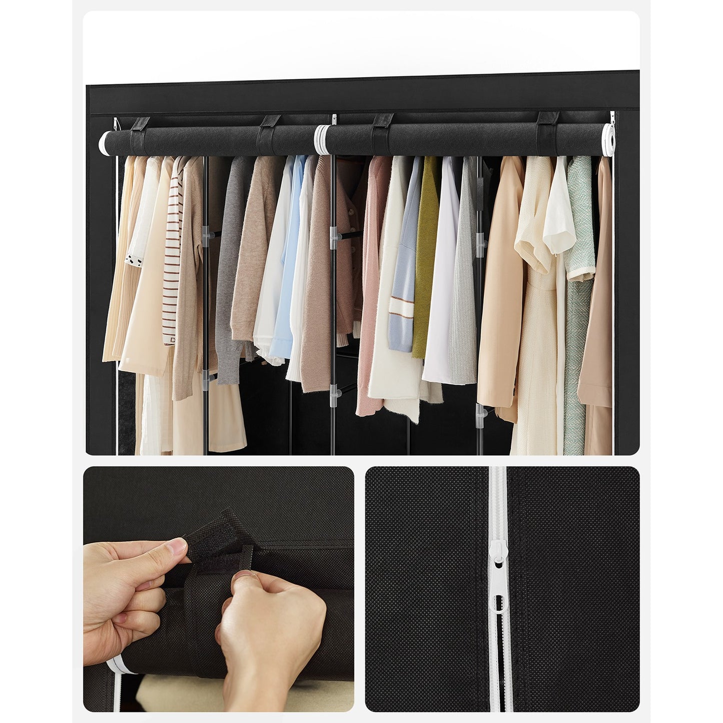 Portable Closet with 4 Hanging Rods and Shelves - image 2