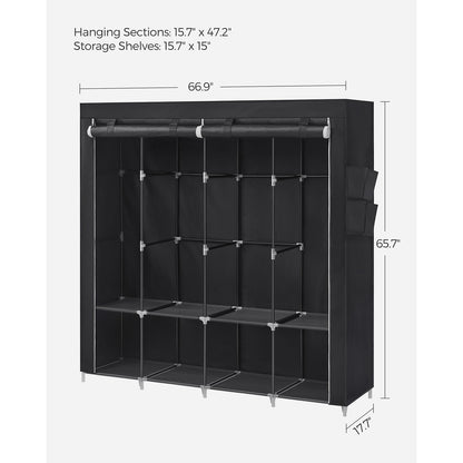 Portable Closet with 4 Hanging Rods and Shelves - image 9