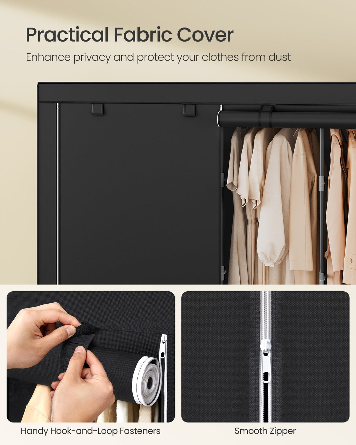 Wardrobe Closet Organizer with Cover