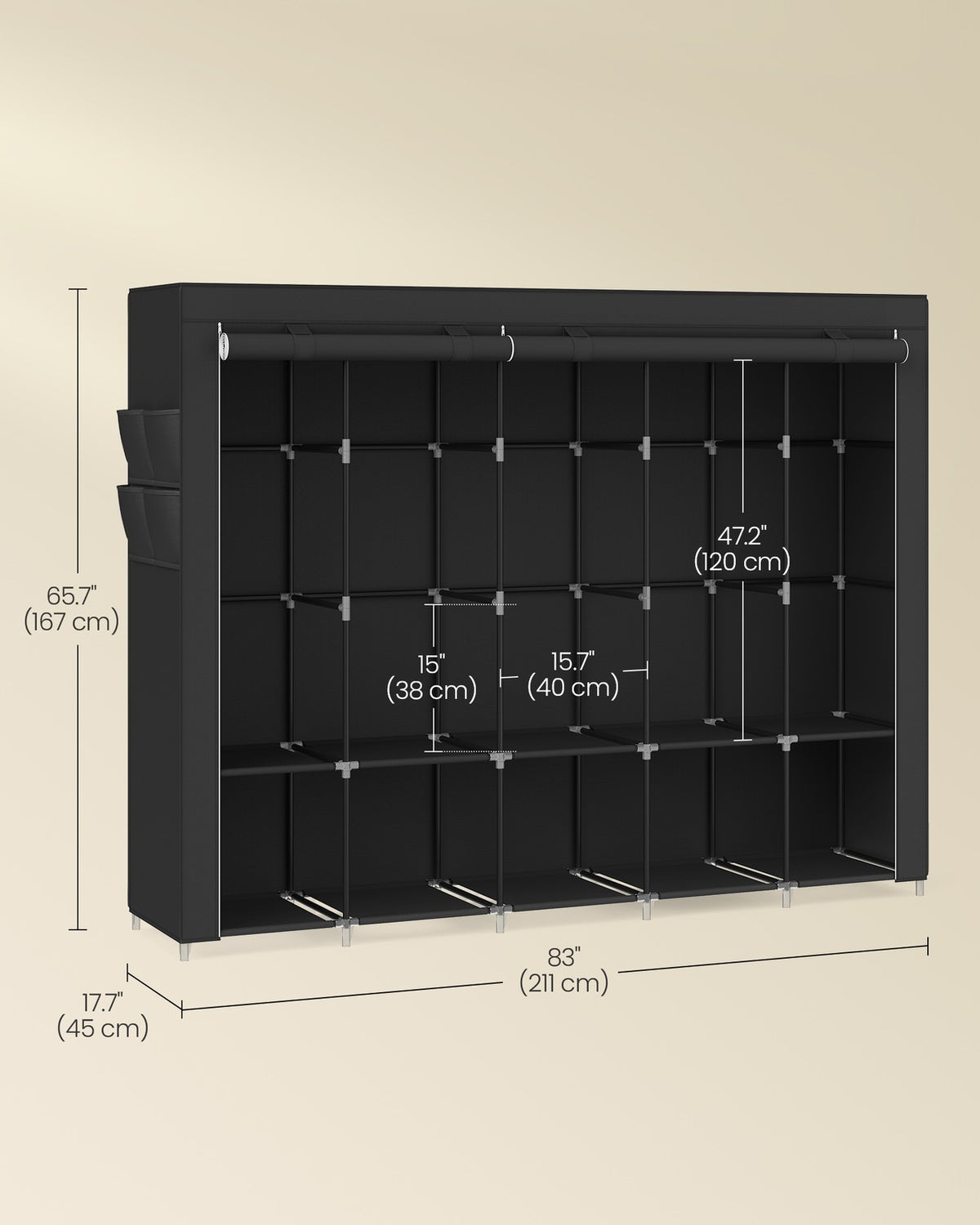 Wardrobe Closet Organizer with Cover