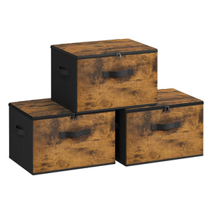 Foldable Storage Organizer Boxes, Set of 3, Black - image 7