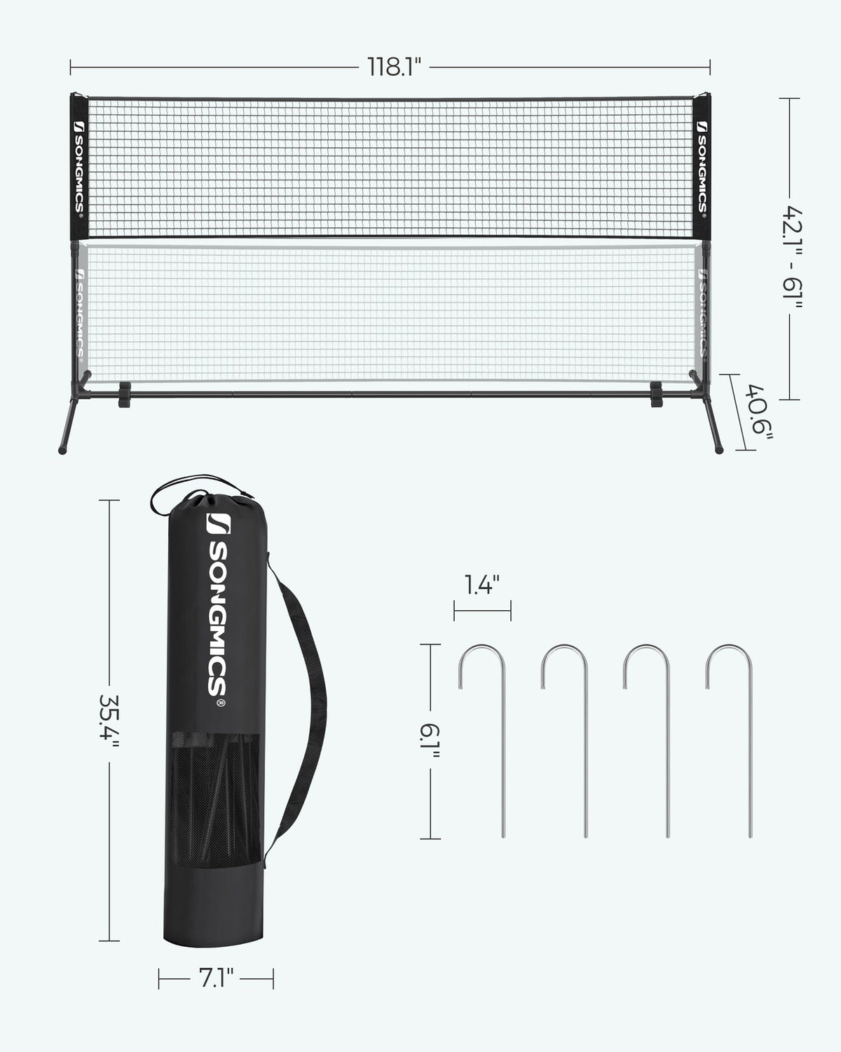 Black Badminton Net