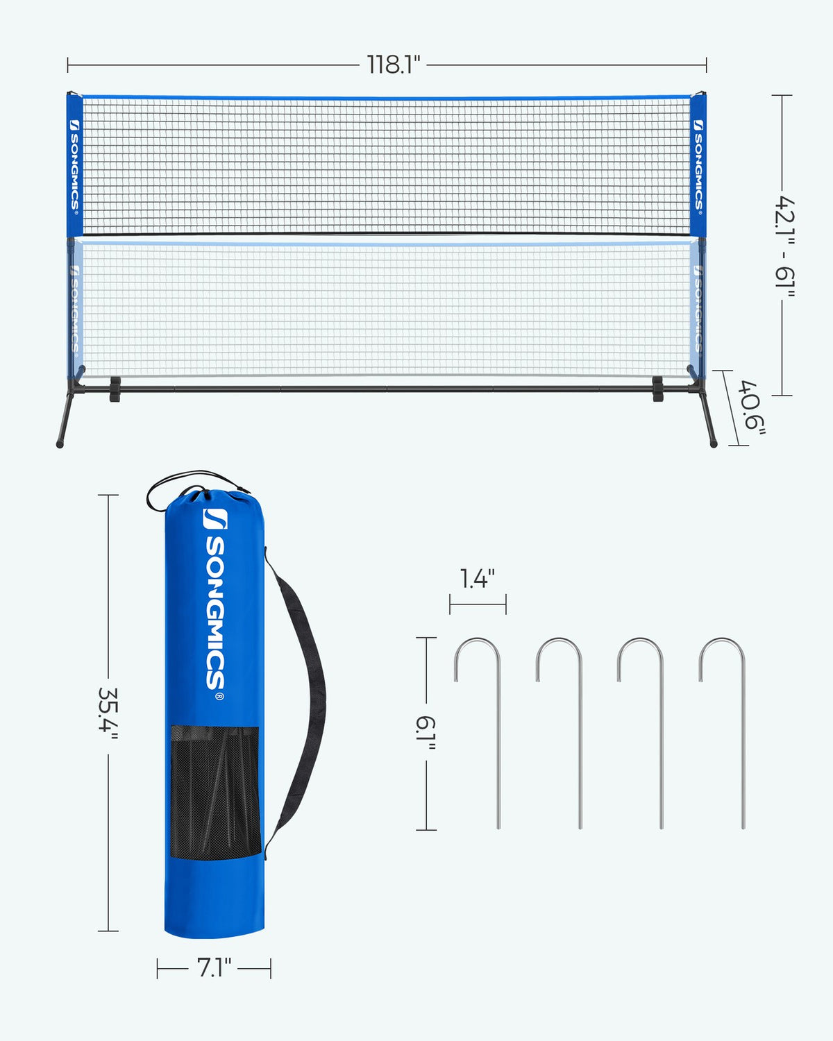 Blue Badminton Net