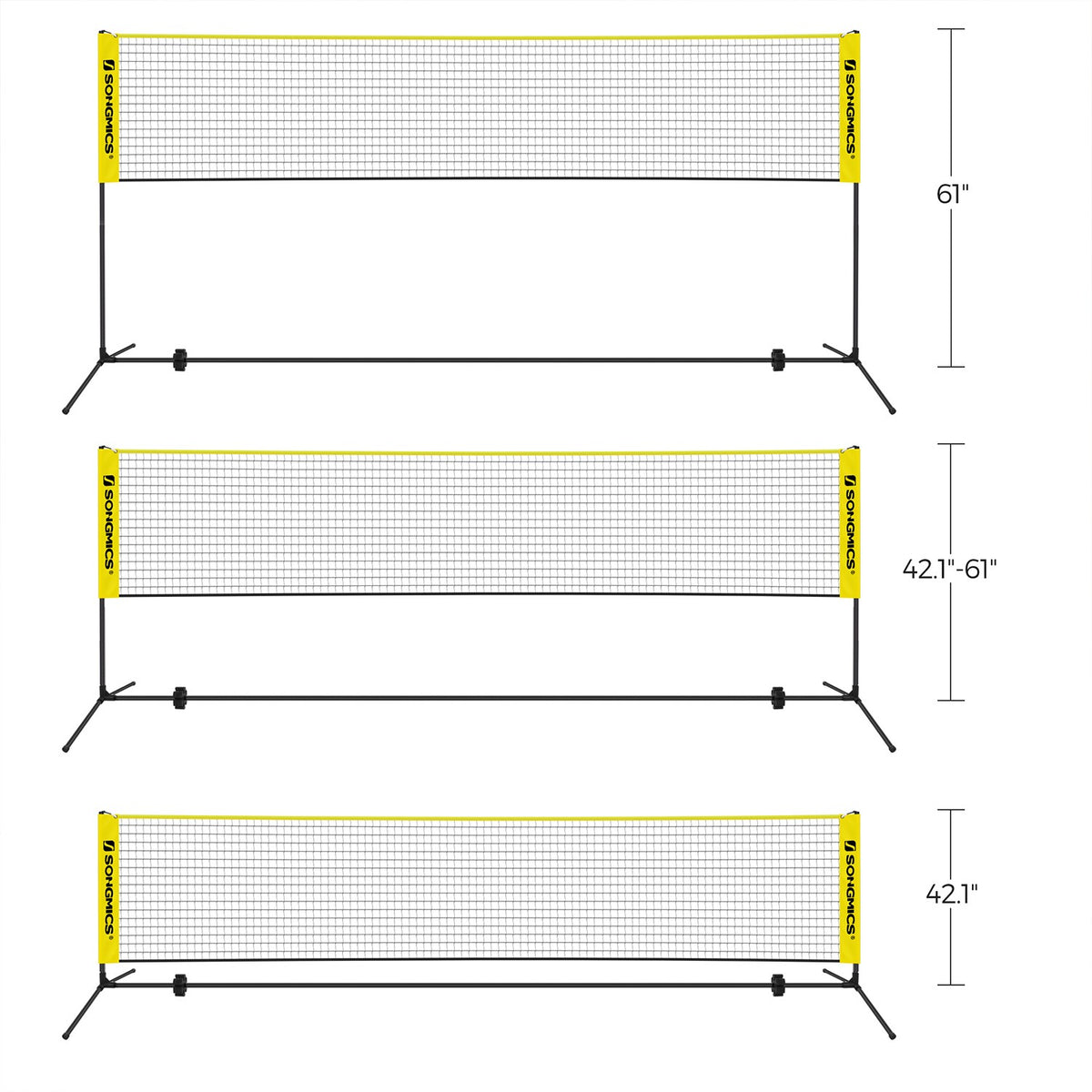 Badminton Net Set, Portable Sports Set for Badminton, Tennis, Kids Volleyball, Pickleball
