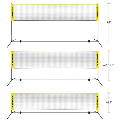 Badminton Net Set, Portable Sports Set for Badminton, Tennis, Kids Volleyball, Pickleball