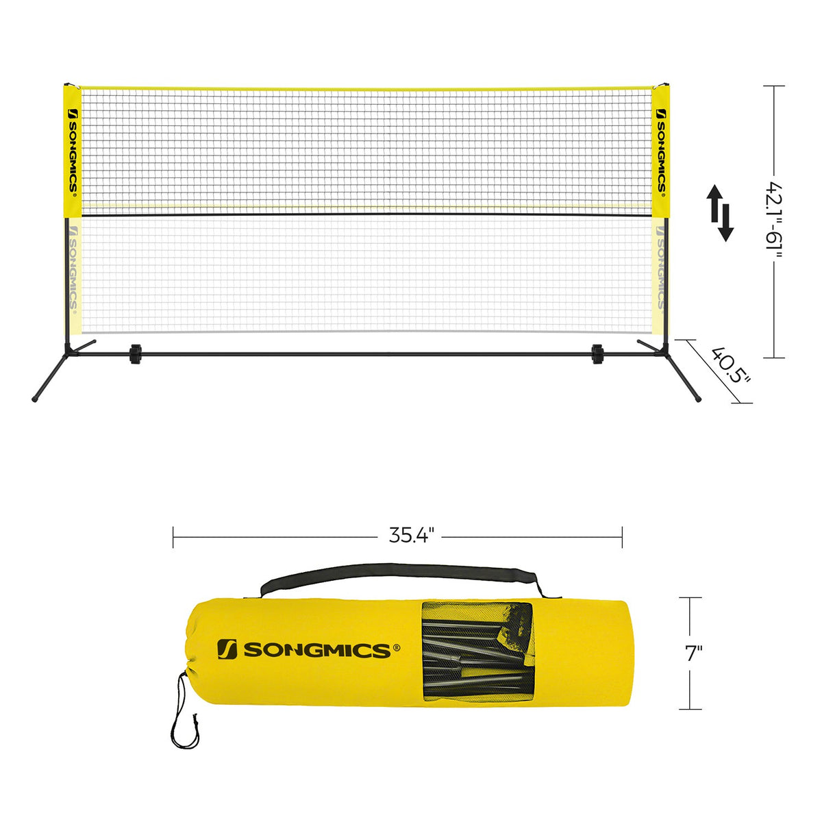 Badminton Net Set, Portable Sports Set for Badminton, Tennis, Kids Volleyball, Pickleball