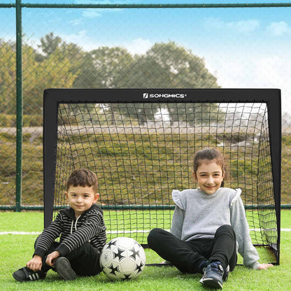 Set of 2 Pop-Up Soccer Goals — Black
