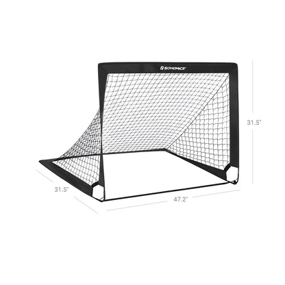 Set of 2 Pop-Up Soccer Goals — Black