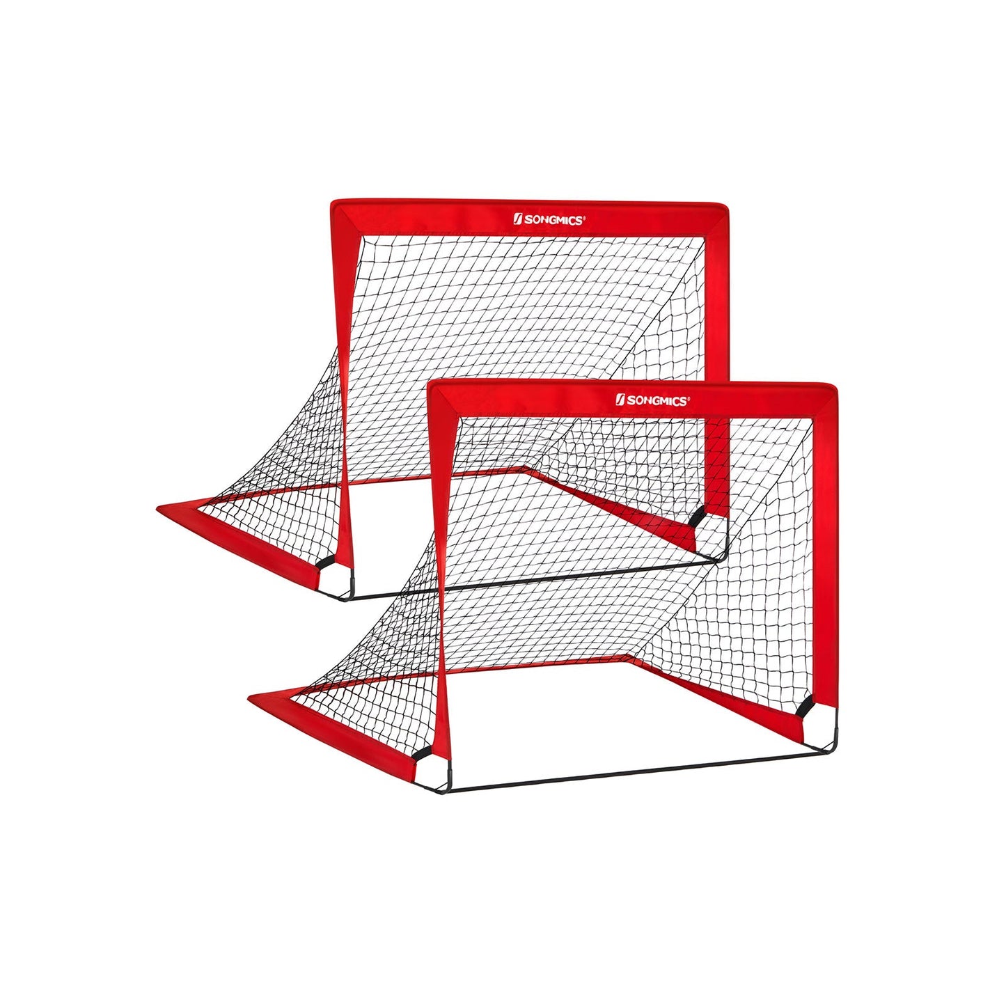 Folding Children's Soccer Goal Set of 2 Red - image 1