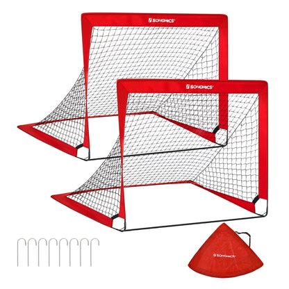 Set of 2 Pop-Up Soccer Goals — Red