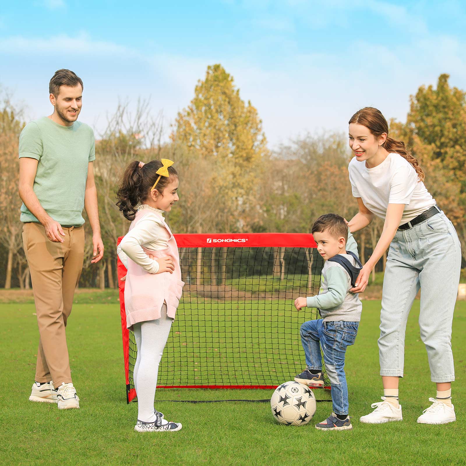 Folding Children's Soccer Goal Set of 2 Red - image 5