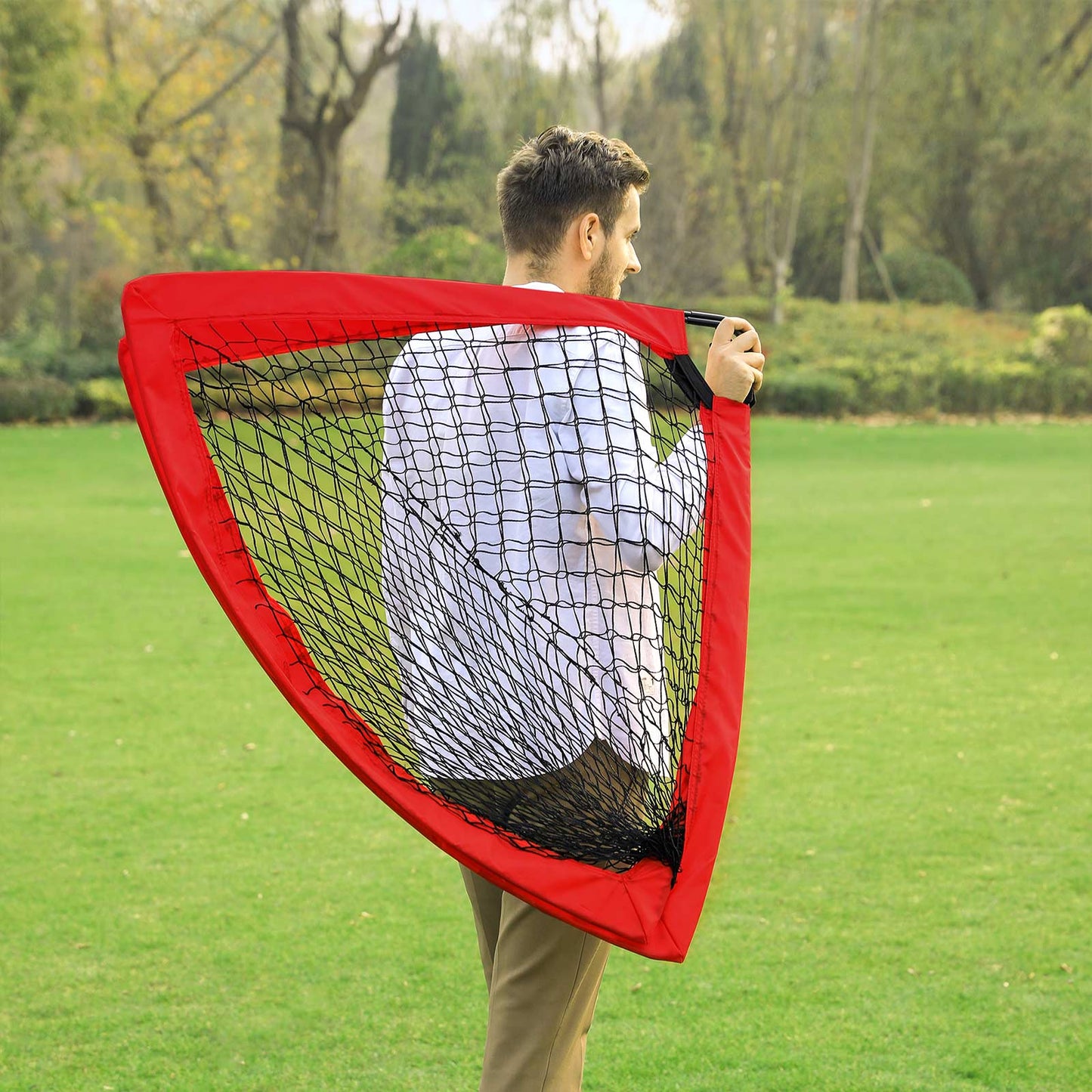 Folding Children's Soccer Goal Set of 2 Red - image 6