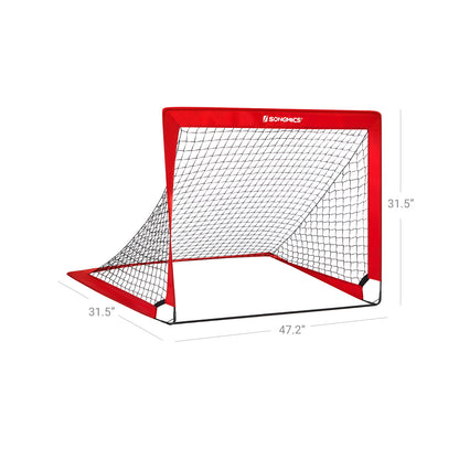 Set of 2 Pop-Up Soccer Goals — Red