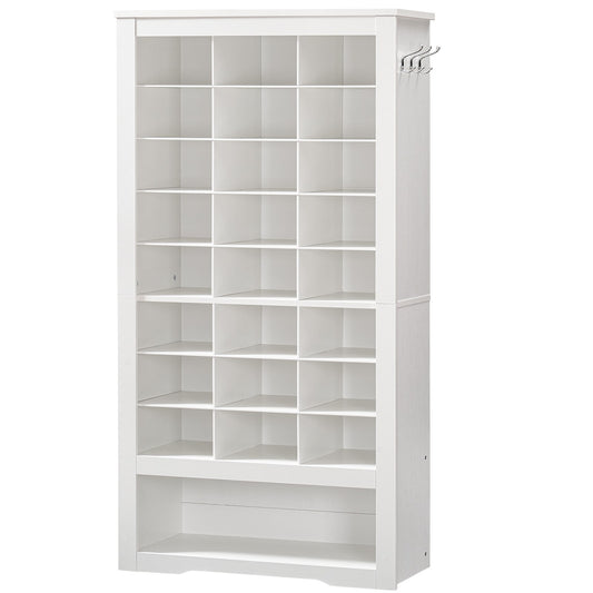 White Tall Shoe Cabinet - HWLEXTRA 