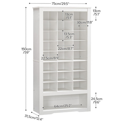 White Tall Shoe Cabinet - HWLEXTRA 