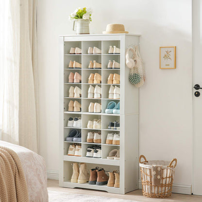 White Tall Shoe Cabinet - HWLEXTRA 