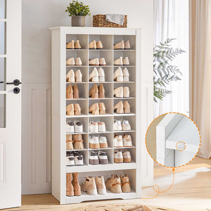 White Tall Shoe Cabinet - HWLEXTRA 
