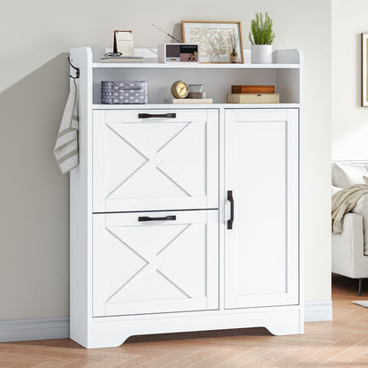 Shoe Cabinet Storage for Entryway - White - HWLEXTRA 