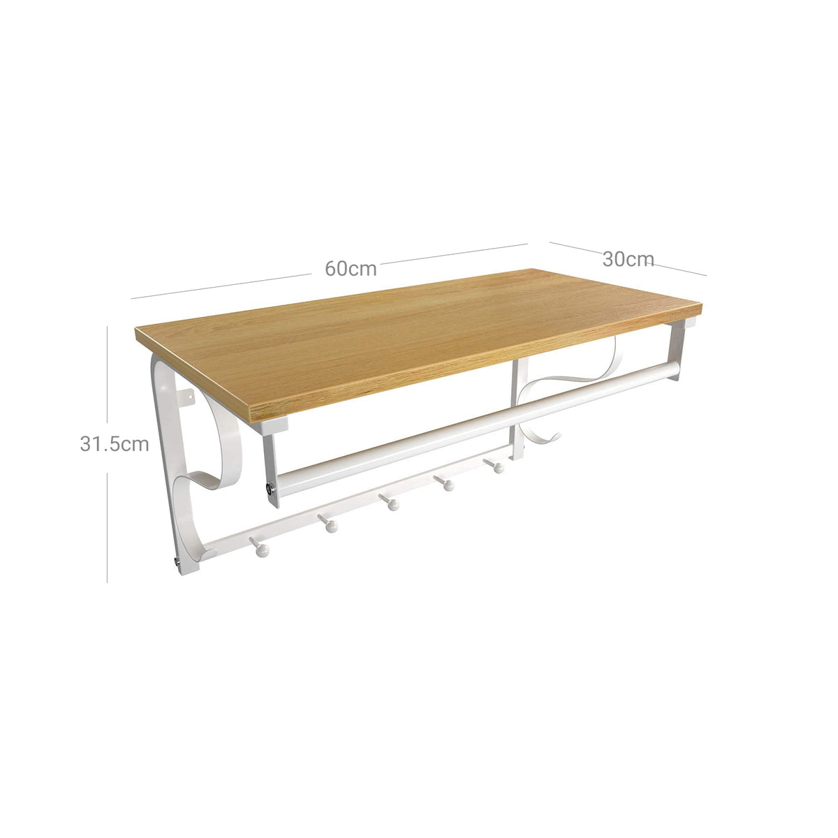 Wall Mounted Coat Rack Shelf