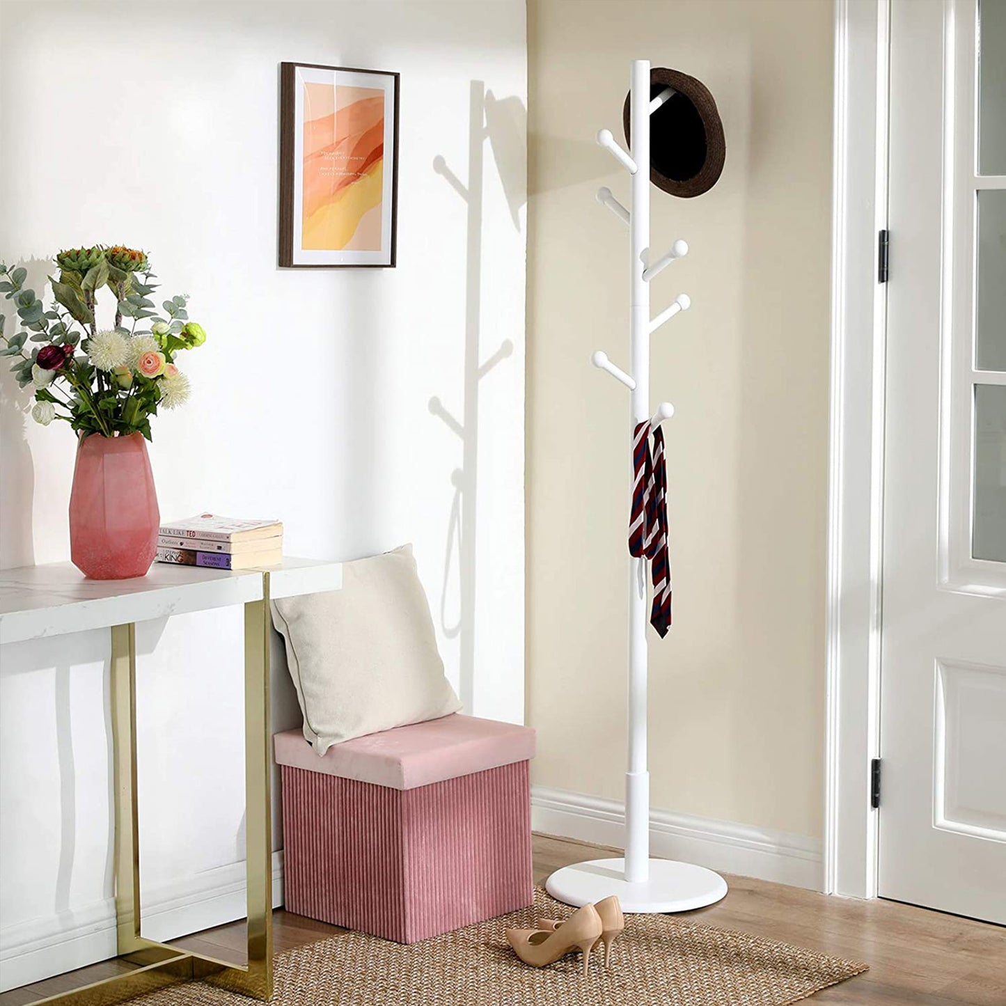 White Wood Hall Tree - image 4