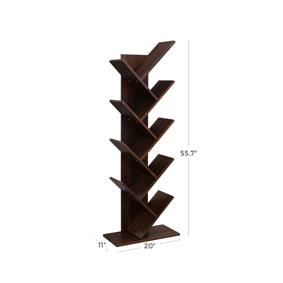 Tree Style Bookshelf | 8-Tier Floor Standing Bookcase