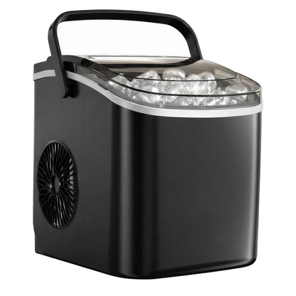 Black Portable Ice Maker with Self-Cleaning Function