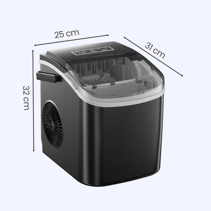 Black Portable Ice Maker with Self-Cleaning Function