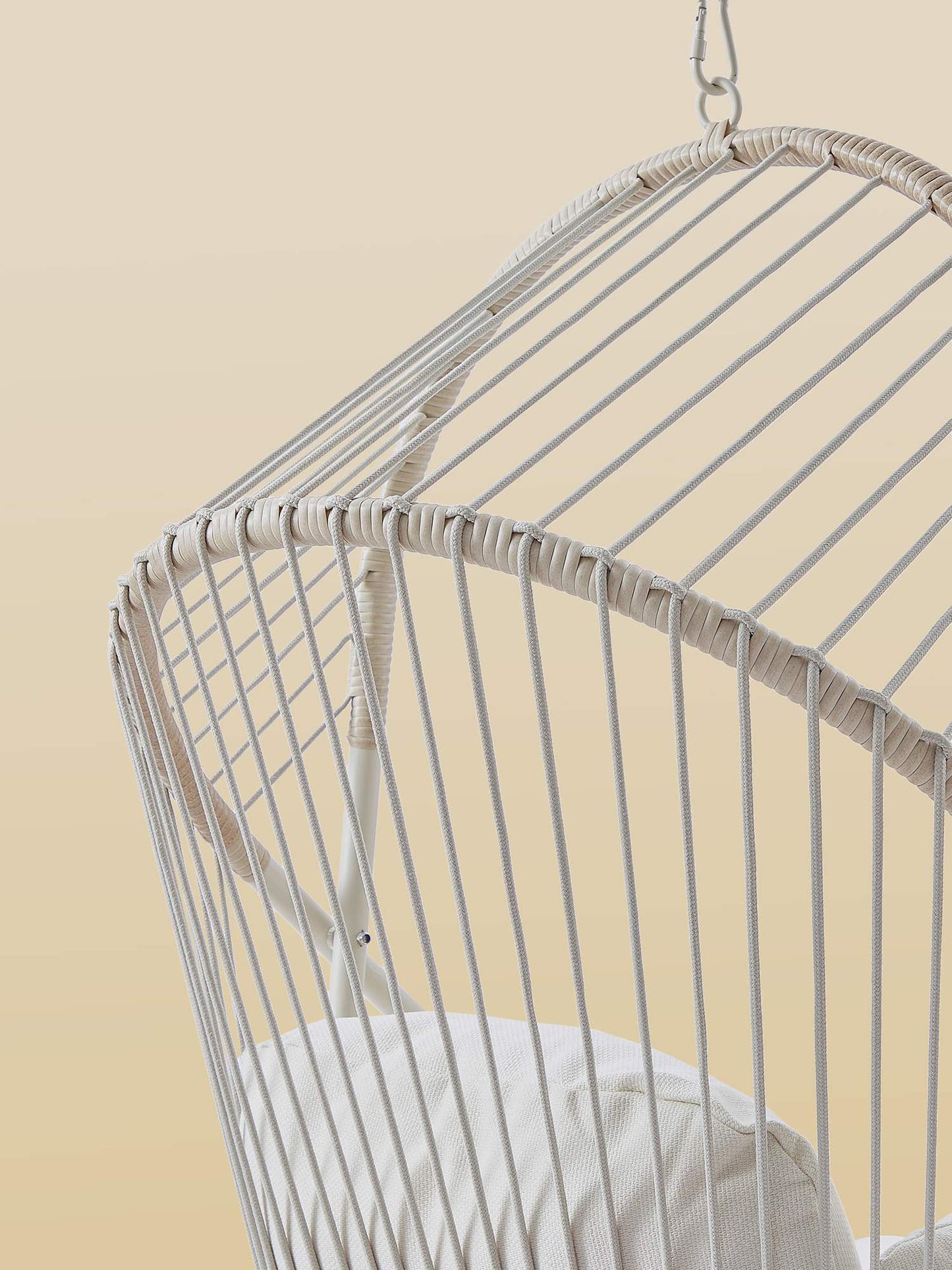 Sencillo Collection -Outdoor Steel Egg Chair, Bone Color