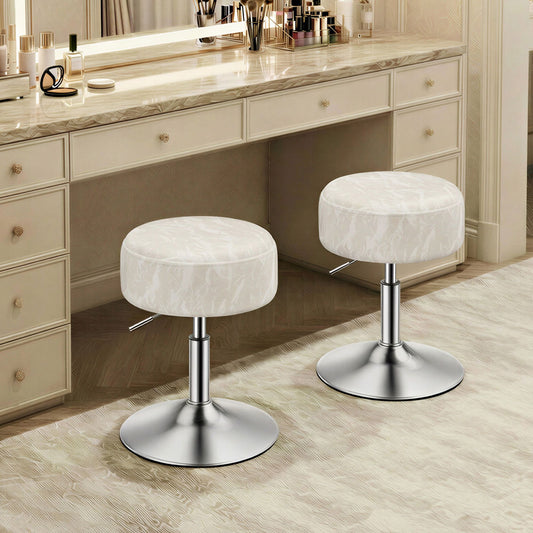 Vanity Stools Set of 2, Makeup Vanity Chairs, Modern, Cream White