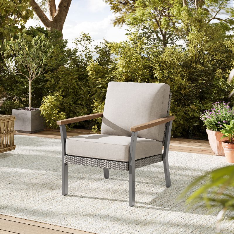 Sencillo Collection - 3 Piece Patio Furniture Set, 2 Lounge Chairs and 1 Coffee Table