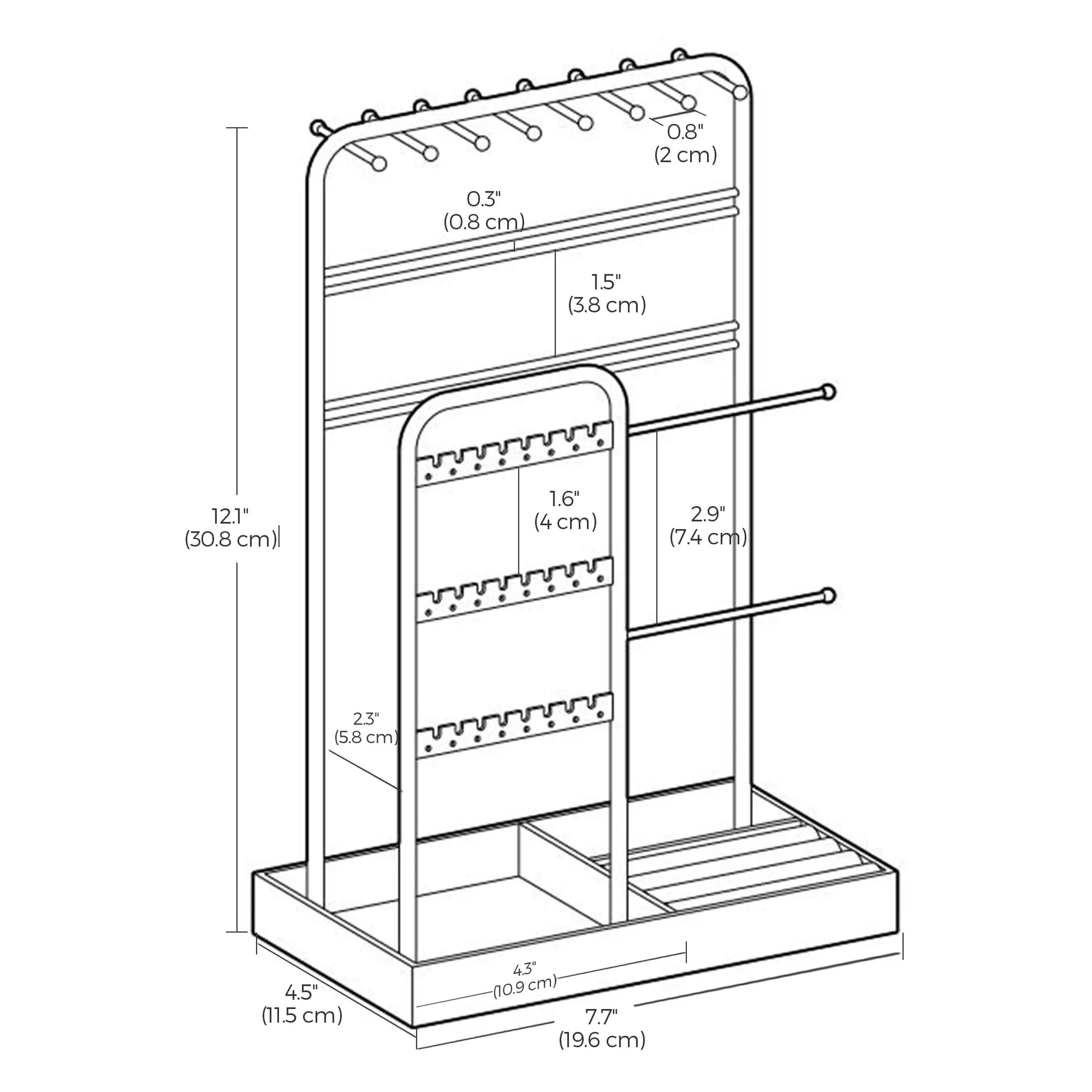 Jewelry Holder, Jewelry Organizer, Jewelry Display Stand with Metal Frame - image 14