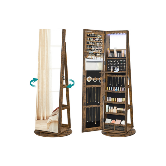 61-Inch Jewelry Cabinet with Lights - HWLEXTRA 