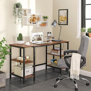 KEANE Desk with Two Side Shelves - HWLEXTRA