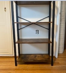 Bookshelf, 4-Tier Bookcase, Living Room Standing Unit Shelf - HWLEXTRA 
