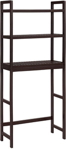 Over-the-Toilet Storage, 3-Tier Bamboo Bathroom Organizer with Adjustable Shelves, Multifunctional Toilet Rack - HWLEXTRA 