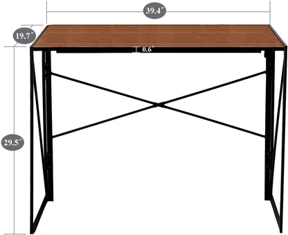 Computer Desk Simple Study Folding Table for Home Office, 39.4"