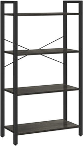 Bookshelf, 4-Tier Bookcase, Living Room Standing Unit Shelf - HWLEXTRA 