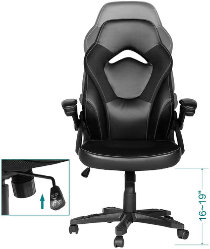 Gaming Racing Ergonomic High-Back Computer Chair, Adjustable Seat Height, Flip Up Arms