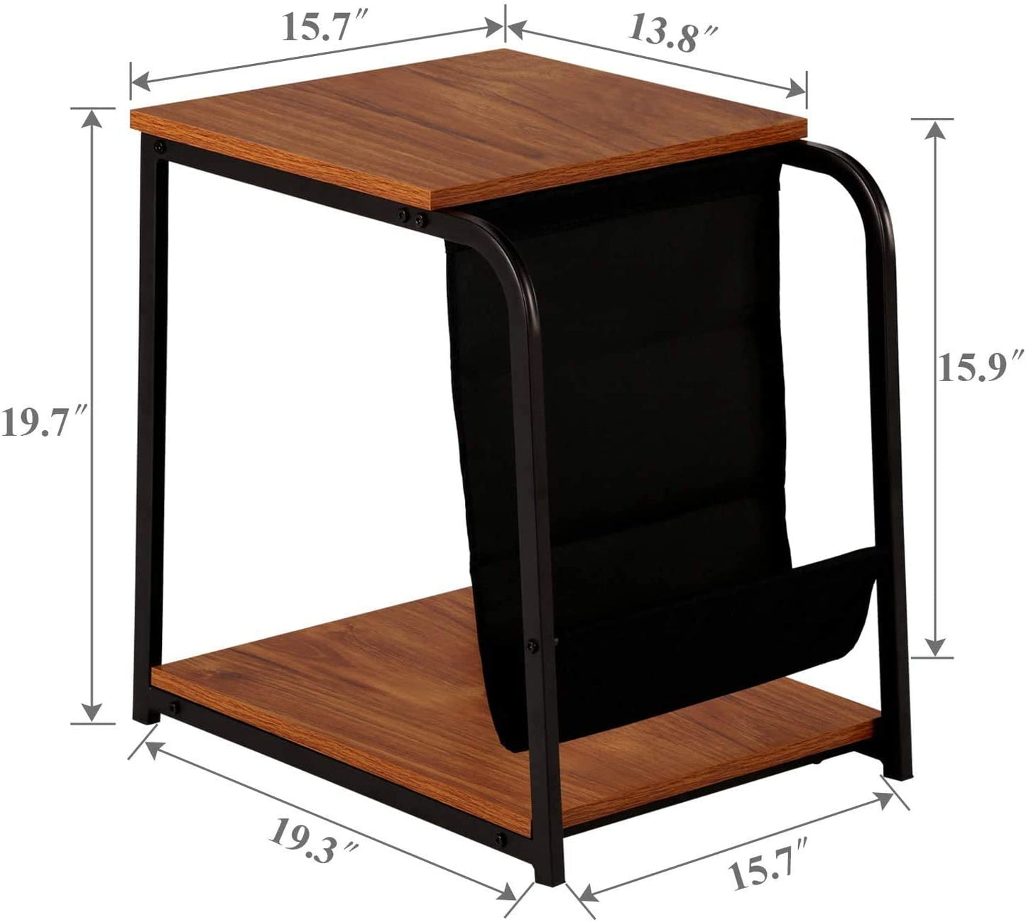 Modern Nightstand Side End Table with Magazine Holder Sling Stackable Accent Furniture